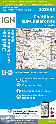 I.G.N Carte au 1-25.000ème - Série bleue - 3029 SB - Châtillon-sur-Chalaronne - Belleville