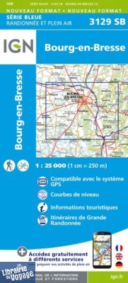 I.G.N Carte au 1-25.000ème - Série bleue - 3129 SB - Bourg-en-Bresse