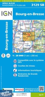 I.G.N Carte au 1-25.000ème - Série bleue - 3129 SB - Bourg-en-Bresse