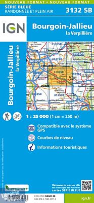 I.G.N Carte au 1-25.000ème - Série bleue - 3132 SB - Bourgoin-Jallieu - La Verpillère