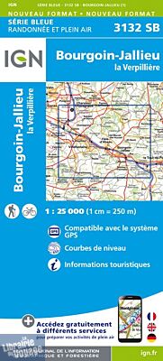 I.G.N Carte au 1-25.000ème - Série bleue - 3132 SB - Bourgoin-Jallieu - La Verpillère