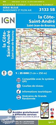 I.G.N Carte au 1-25.000ème - Série bleue - 3133 SB - La Côte-Saint-André - Saint-Jean-de-Bournay