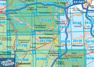 I.G.N Carte au 1-25.000ème - Série bleue - 3216 SB - Gondrecourt-le-château - Domrémy-la-Pucelle