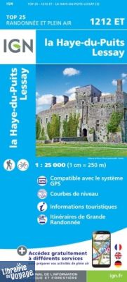 I.G.N Carte au 1-25.000ème - TOP 25 - 1212 ET - La Haye du Puits - Lessay