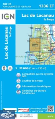 I.G.N Carte au 1-25.000ème - TOP 25 - 1336 ET - Lac de Lacanau - Le Porge