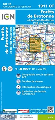 I.G.N Carte au 1-25.000ème - TOP 25 - 1911 OT - Forêts de Brotonne et du Trait Maulévrier - PNR de Brotonne