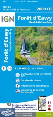I.G.N Carte au 1-25.000ème - TOP 25 - 2009 OT - Forêt d'Eawy - Neufchâtel en Bray 