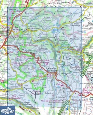 I.G.N Carte au 1-25.000ème - TOP 25 - 2434 OT - Riom-ès-Montagnes - Bort-les-Orgues - PNR des Volcans d'Auvergne