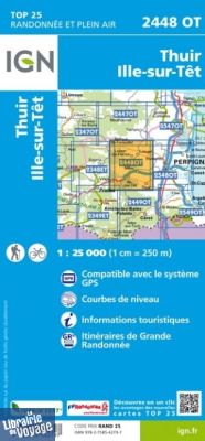 I.G.N Carte au 1-25.000ème - TOP 25 - 2448 OT - Thuir - Ille sur tet 