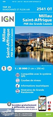 I.G.N Carte au 1-25.000ème - TOP 25 - 2541 OT - Millau - Saint-Affrique - PNR des grandes Causses