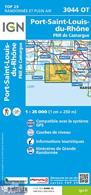 I.G.N Carte au 1-25.000ème - TOP 25 - 3044 OT - Port Saint-Louis du Rhône - PNR de Camargue
