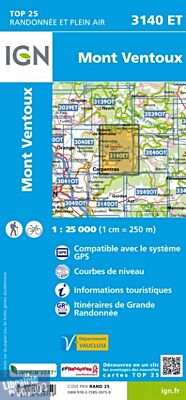 I.G.N Carte au 1-25.000ème - TOP 25 - 3140 ET - Mont Ventoux