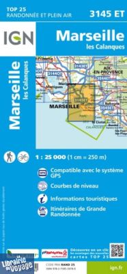I.G.N Carte au 1-25.000ème - TOP 25 - 3145 ET - Marseille - Les Calanques 