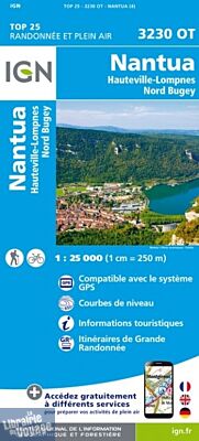 I.G.N Carte au 1-25.000ème - TOP 25 - 3230 OT - Nantua - Hauteville-Lompnes - Nord Bugey
