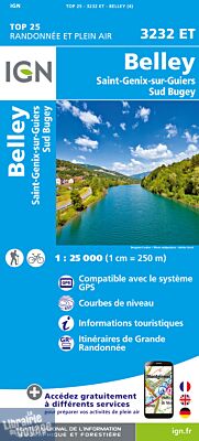 I.G.N - Carte au 1-25.000ème - TOP 25 - 3232 ET - Belley - Saint-Genix-sur-Guiers - Sud Bugey