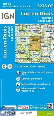 I.G.N Carte au 1-25.000ème - TOP 25 - 3238 OT - Luc en Diois - Valdrôme - Col de Cabre