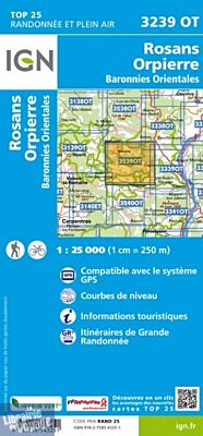 I.G.N Carte au 1-25.000ème - TOP 25 - 3239 OT - Rosans - Orpierre - Baronnies Orientales