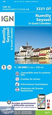 I.G.N Carte au 1-25.000ème - TOP 25 - 3331 OT - Rumilly - Seyssel - Le Grand Colombier