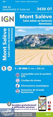 I.G.N - Carte au 1-25.000ème - TOP 25 - 3430 OT - Mont Salève - Saint-Julien en Genevois - Annemasse