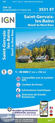 I.G.N Carte au 1-25.000ème - TOP 25 - 3531 ET - Saint-Gervais-les-Bains - Massif du Mont-Blanc