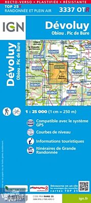 I.G.N Carte au 1-25.000ème - TOP 25R - 3337 OTR - Devoluy - Obiou - Pic-de-Bure - Résistante