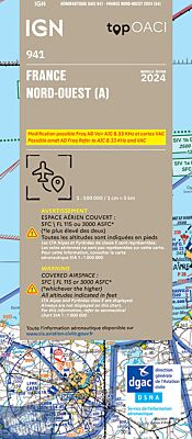 IGN - Carte Aéronautique OACI 941 - France nord-ouest - Papier - Edition 2024