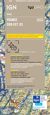 IGN - Carte Aéronautique OACI 944 - France sud-est - Papier - Edition 2024