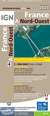 IGN - Carte Aéronautique OACI 941 - France nord-ouest - Papier - Edition 2023