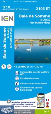I.G.N - Carte au 1-25.000ème - TOP 25 - 2106 ET - Baie de Somme - Le Crotoy - Fort-Mahon-Plage