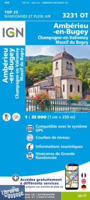 I.G.N - Carte au 1-25.000ème - TOP 25 - 3231 OT - Ambérieu en Bugey - Champagne en Valromey - massif du Bugey