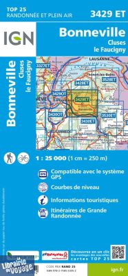 I.G.N - Carte au 1-25.000ème - TOP 25 - 3429 ET - Bonneville - Cluses - Le Faucigny