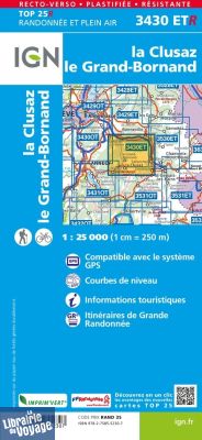 I.G.N - Carte au 1-25.000ème - Top 25R - 3430ETR - La Clusaz - Le Grand Bornand - Résistante