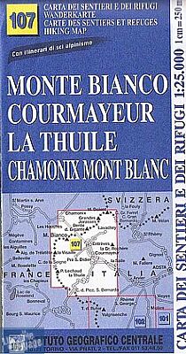 Istituto Geografico Centrale (I.G.C) - N°107 - Monte Bianco - Courmayeur - La Thuile