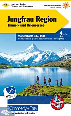 Kummerly Frey - Carte de Randonnée Suisse n°18 - Région Jungfrau - Thuner und Brienzersee