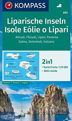 Kompass - Carte de randonnée - n°693 - Îles éoliennes et Lipari