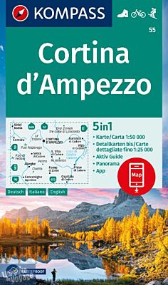 Kompass - Carte de randonnées - n°55 - Cortina d'Ampezzo 2023