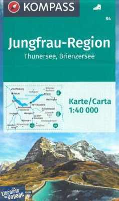 Kompass - Carte de randonnées - n°84 - Jungfrau Region