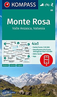 Kompass - Carte de randonnées - n°88 - Monte Rosa