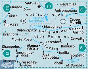 Kompass - Carte de randonnées - n°88 - Monte Rosa, Valle Anzasca, Valsesia