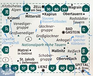 Kompass - Lot de cartes de randonnées - n°50 - Parc national de Hohe Tauern (Grossvenediger, Grossglockner, Ankoge)