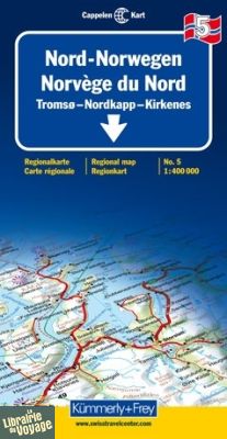 Kummerly Frey (Cappelen Kart) -  Carte de Norvège du Nord n°5 (Tromso - Nordkapp - Kirkenes)