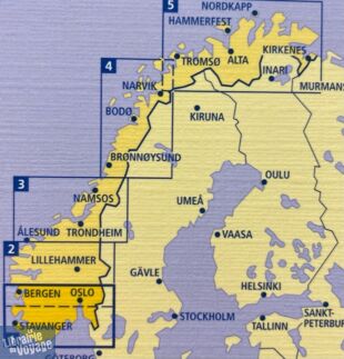 Kummerly Frey (Cappelen Kart) - Carte de Norvège du sud n°1 (Oslo - Stavanger - Bergen)