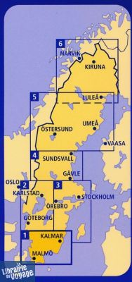 Kummerly Frey (Cappelen Kart) - Carte de Suède du Nord n°5 (Östersund - Umea - Lulea)
