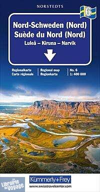 Kummerly Frey (Cappelen Kart) - Carte de Suède du nord n°6 (Lulea - Kiruna - Narvik) 
