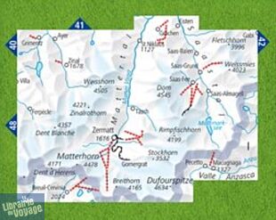 Kummerly & Frey - Carte de randonnées - N°49 - Zermatt, Saas-Fee