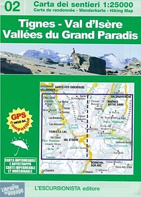 L'Escursionista - Carte de randonnées - Tignes - Val d'Isère - Vallée du Grand Paradis