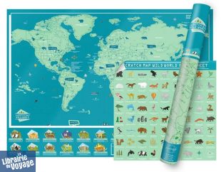Luckies - Scratch Map - La carte du Monde à gratter - Animaux (Wild World)
