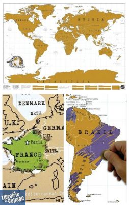 Luckies - Scratch Map - La carte du Monde à gratter - Très grand format (1.20M de largeur)