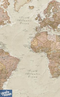 Maps international - Carte du monde politique style antique - Papier - Au 130mio