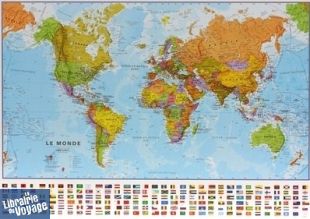 Maps International - Carte murale du Monde politique (en français) - Papier - Au 1/40mio